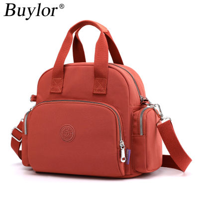 Buylor Nylon Backpack Multifunctional Shoulder Bag Womens Luxury Crossbody Bag with Hidden USB Charging Handbags Female
