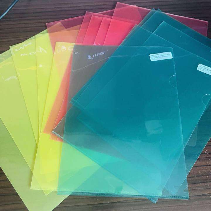 VECO LType Plastic Folder COLORED CLEAR A4 THICK (SOLD per pack of