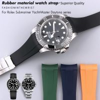 18mm 19mm 21mm Rubber Watchband 20mm 22mm Fit for Rolex Submariner Daytona OYSTERFLEX Yacht Master GMT Green Silicone Strap