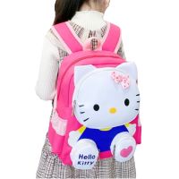 【CC】 bookbag hello kitty backpacks japanese school bag 26cmx11cmx33cm girls birthday gift zipper opening Drop shipping