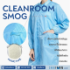 cleanroom smog เสื้อสม็อคคลีนรูม คอจีน เมจิกเทป