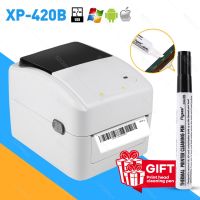 XP-420B บลูทูธไวไฟ USB ฉลากจัดส่งสินค้าเครื่องพิมพ์ความร้อนขนาด A6 AWB พิมพ์ QR โค้ดจาก PC และ IOS Android