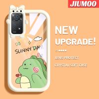 เคส JIUMOO สำหรับ Xiaomi Redmi Note 11 Pro Note 5G 11e Pro เคสโทรศัพท์แบบใสนิ่มลายการ์ตูนมอนสเตอร์สีสันสดใสสดใสน่ารักมีโบว์แฟชั่นที่ใส่ป้องกันเลนส์กล้องเคสซิลิโคนใสกันกระแทก