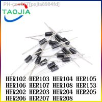 ◙♨❀ 100PCS Rectifier Diode HER102 HER103 HER104 HER105 HER106 HER107 HER108 HER153 HER202 HER203 HER204 HER205 HER206 HER207 HER208