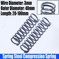 【LZ】 2PCS 3mm Wire Diameter Spring Steel Compression Spring Pressure Release Return Spring 40mm Outside Diameter L 20-100mm