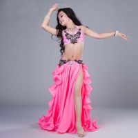 【YD】 2018 Luxury hand-made Belly Dancing Costume for Kids/Child/Girls Competition S/M/L Pink