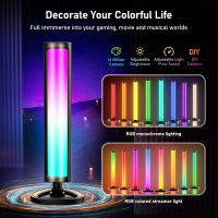 2แพ็ค LED ซิมโฟนี RGB รถกระบะแถบแสงเสียงเพลงซิงค์ควบคุมจังหวะที่มีสีสันโดยรอบโคมไฟสำหรับเกมคอมพิวเตอร์ตกแต่งสก์ท็อป...