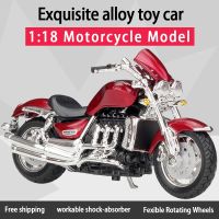 Bburago 1:18 Triumph Rocket III Alloy Cruiser Diecast Motorcycle Model diavel bike Toy For Children Gifts kids for collection