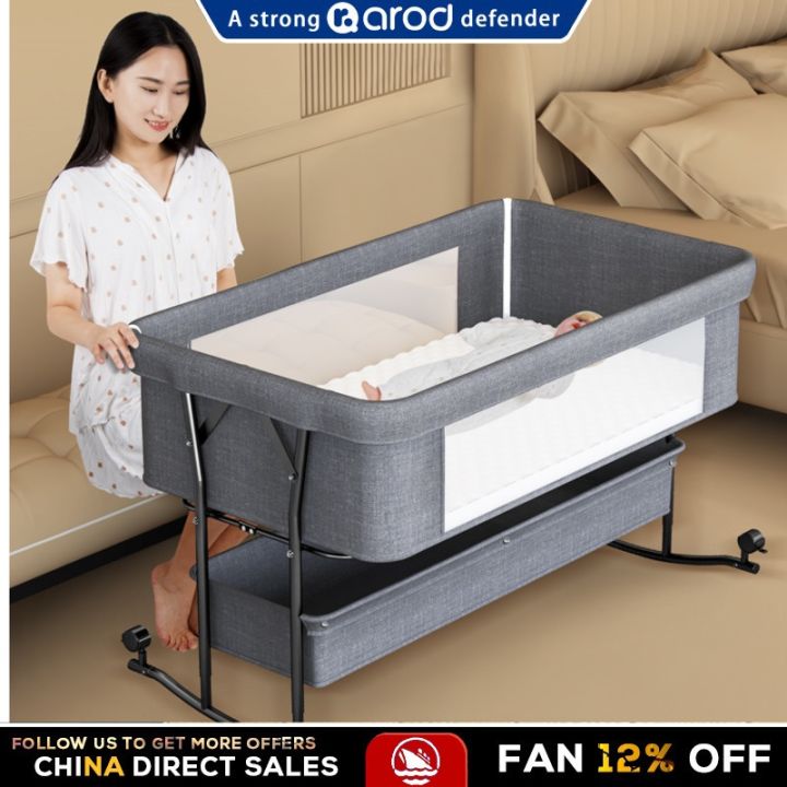 arod-multifunctional-foldable-crib-movable-portable-newborn-crib-newborn-crib-splicing-big-bed