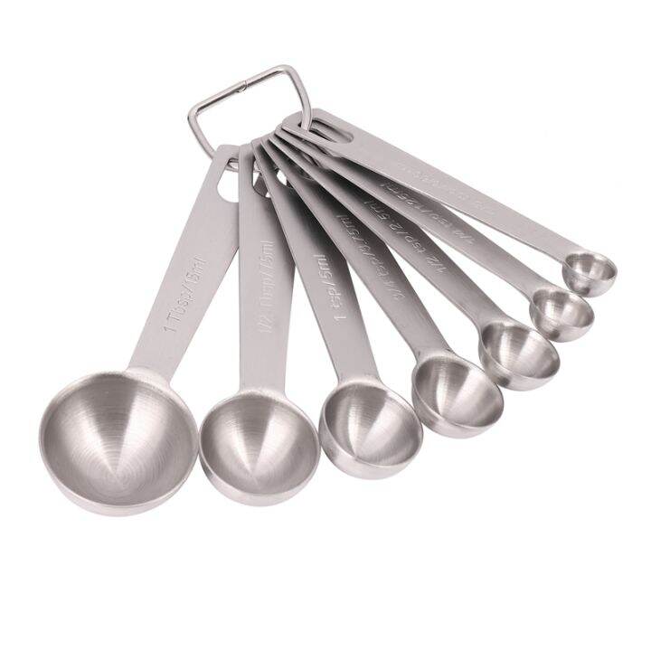 Stainless Steel Measuring Spoons Set of 7 Stackable Measure Spoon for