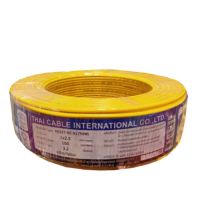 "^สินค้าขายดี^"Global Cable สายไฟ THW IEC01 1x2.5 100เมตร สีเหลือง"__/\__"