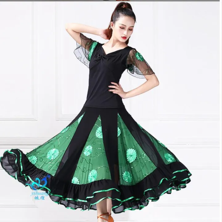 Grazia Waltz Ballroom Dance Costume Set Ladies Modern Standard Suit Tango Performance Outfits 