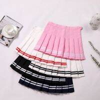 Preppy Style High Waist Solid Pleated Mini Skirt Women Summer Spring Korean Fashion Cute White A-line Skirt