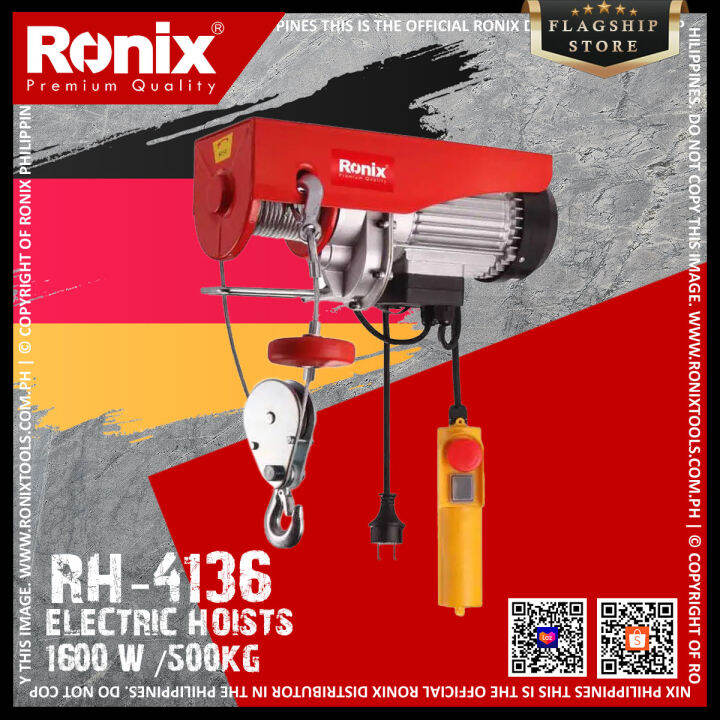 Ronix RH4136 Electric Hoists 1600 W /500Kg heavy lift maintenance