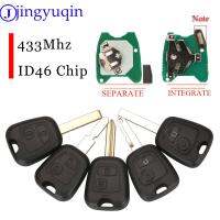 Jingyuqin ปุ่มควบคุมกุญแจรีโมทสำหรับ Peugeot 107 206สำหรับ Citroen C1 C3สำหรับ Toyota Aygo 433Mhz ID46ชิป ID70