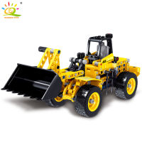 HUIQIBAO 302Pcs Technical Tyred Tractor Shovel Toys Building Blocks City Engineering Vehicle Car Diggings Bricks Creative Child