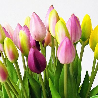 Real Touch Soft Silicone Artificial Tulip Flowers For Home Wedding Decoration Fake Flowers Artificial Flores Garden Decoration