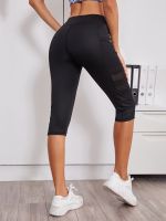 Workout Capri Leggings with Pocket For Women High Waisted Athletic Yoga Pants