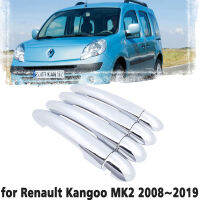 หรูหราโครเมี่ยมมือจับประตูปกตัดฝาครอบป้องกันสำหรับเรโนลต์ Kangoo MK2 2008 ~ 2019อุปกรณ์เสริมในรถยนต์สติ๊กเกอร์2009 2010 2011 2012