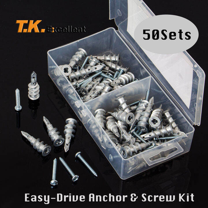 120PCS T.K.Excellent Zinc alloy drywall anchors and Self tapping screws