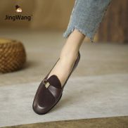 JingWang Free Shipping Miễn phí vận chuyển giày Nữ Giày Da Phong Cách Anh