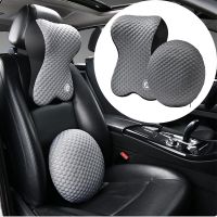 Adjustable Car Headrest Neck Pillow Round Memory Foam Lumbar Support Cushion Universal Driver Seat Travel Rest Protect Mat Seat Cushions