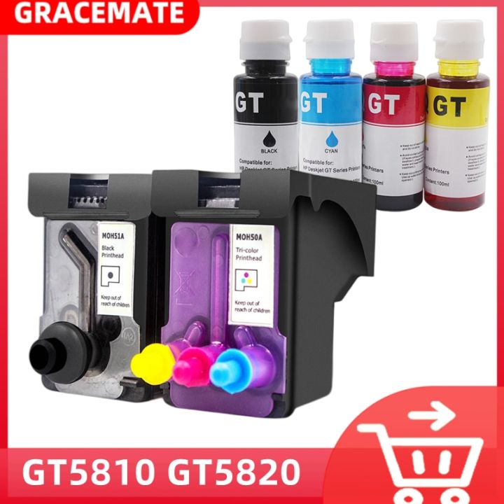 หัวพิมพ์ MOH51A หัวพิมพ์ MOH50A GT51 GT52สำหรับ HP Deskjet Gt 5810 5820 ...