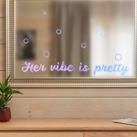 [COD] English colorful her slogan wall stickers mirror room decoration self-adhesive wholesale