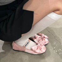 2023 Spring Women Pink Flat Shoes Fashion Big Bow-knot Slip On Ladies Elegant Ballet Flats Shoes Soft Ballerina S