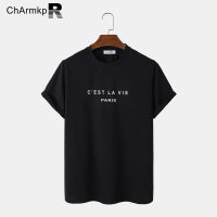 Medussa ChArmkpR เสื้อยืดแขนขาสั้นพิมพ์ตัวอักษรผู้ชาย