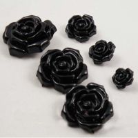 【cw】 10pcs/lot Romantic Black Rose Button Craft Buttons for Garment Scrapbooking Sewing Accessories(KK-1412) 【hot】