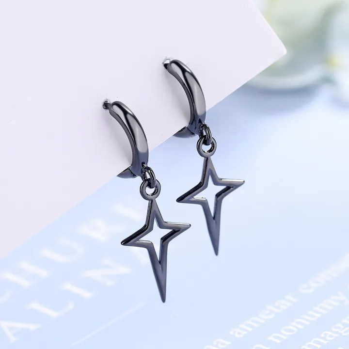 stars-earrings-womens-rock-jewelry-gothic-style-earrings-blacksilver-color-earrings-punk-rock-earrings