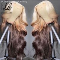 13X4 Lace Wig 613 Body Wave Ombre Honey Blonde Color Synthetic 30Inch Wig Transparent Brown Cosplay Wigs For Black Women [ Hot sell ] Decoration Center