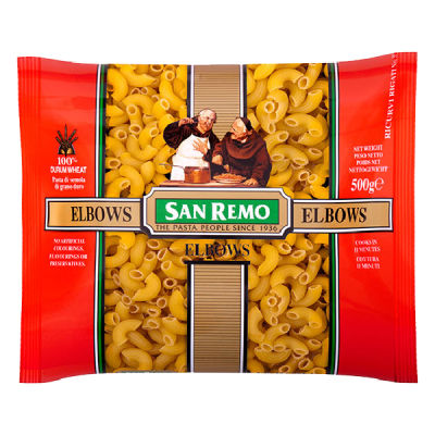 San Remo Elbows 500g No.35 ซานรีโม่เอลโบว์ เบอร์ 35 ขนาด 500 กรัม (3838)