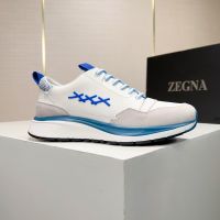 New Zegna mens shoes leather sports running shoes breathable lace-up casual shoes trendy mens thick-soled heightened mens shoes trendy shoes