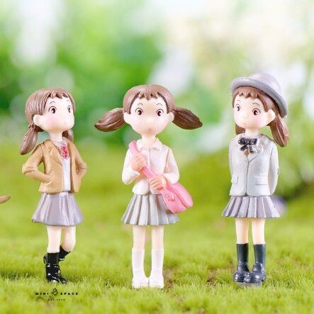 เด็กหญิงชุดนักเรียน-ตุ๊กตาเรซิ่นตกแต่งสวน-จัดสวนถาด-ตกแต่งบ้าน-เลือกแบบ
