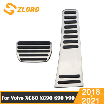 Zlord Fit for Volvo XC60 XC90 S90 V90 2018 2019   Gas Brake Pedal Protection Cover Stainless Steel AT Car Pedals