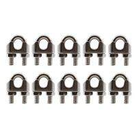 ♀ M10 Wire Cable Clamps 10 PCS Stainless Steel Wire Rope Cable Clip Clamps U Bolt Saddle Fastener U-BoltsClothesline Tightener