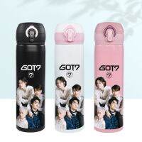 แก้วมัคสำหรับเดินทางแก้วเก็บความร้อนขนาด500มล. กระบอกน้ำ Got7สุดน่ารักสแตนเลสเก็บความร้อนใช้ในครัว