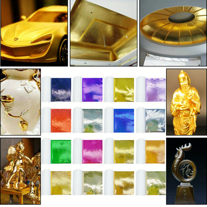 10-ชิ้นเลียนแบบทองใบแผ่นฟอยล์กระดาษห่อสีสำหรับ-diy-อุปกรณ์ศิลปะหัตถกรรมปิดทองบ้านรูปปั้นเล็บตกแต่ง-zptcm3861
