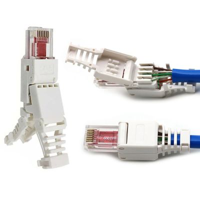 hot✁▦  No Crimp RJ45 Connectors Shielded Toolless Ethernet Cable Tool-less Plug CAT6  for Cat6 Cat6A Cat7