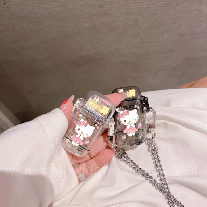 survival-kits-kawaii-sanrio-hello-kitty-kuromi-windproof-lighter-necklace-lighter-lighter-creative-personality-portable-girl-gift-survival-kits