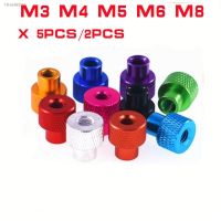 ☃卍 2-5pcs/lot M3 M4 m5 m6 m8 colourful aluminum Frame Hand Tighten Flange Nut step knurled thumb nut