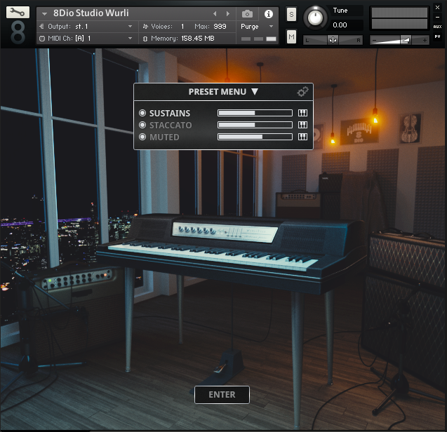 Retro keyboard Studio Wurlitzer Electric Piano simulates the K sound