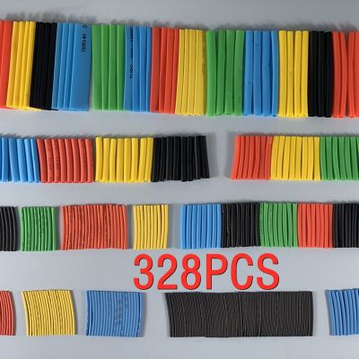 328pcs/Box Heat Shrink Tube Kit Shrinking Assorted Polyolefin Insulation Sleeving Heat Shrink Tubing Wire Cable 8 Sizes 2:1 S Electrical Circuitry Par