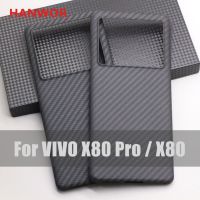 HANWOR เคสโทรศัพท์คาร์บอนไฟเบอร์คุณภาพสูง X80เคสสำหรับ VIVO โทรศัพท์ฝาปิดคาร์บอนไฟเบอร์ Aramid แบบธุรกิจป้องกันการตกบางเฉียบสำหรับ VIVO X80