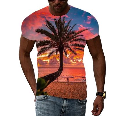 Summer Casual Palm Tree graphic t shirts For Men 3D Fashion Trend Hip Hop Creativity Pattern Printing short sleeve t-shirts Top