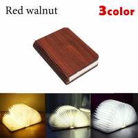 Syezyo 5 Colors 3D Creative LED Book Night Light Wooden USB Rechargeable Magnetic Foldable Desk Table Lamp Home Decoration