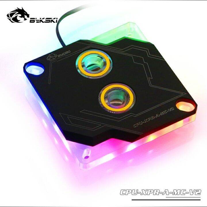 bykski-cpu-water-block-ใช้สำหรับ-intel-lga1150-1151-1155-1156-2011-2066-x99-i7-rgb-light-สนับสนุน5v-3pin-gnd-หัวเมนบอร์ด