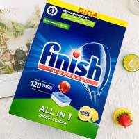 Finish Powerball 120tab ผลิตภัณฑ์ล้างจานชนิดก้อน Finish All in1 Dishwasher สำหรับเครื่องล้างจานอัตโนมัติ